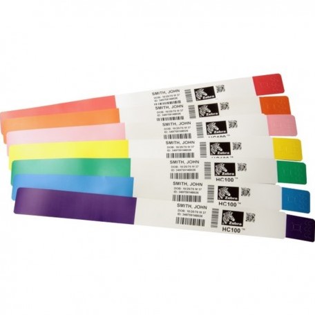 Zebra polsbandjes, Z-Band Direct, adhesive closure, adult, colour: red, contains 6 cartridges